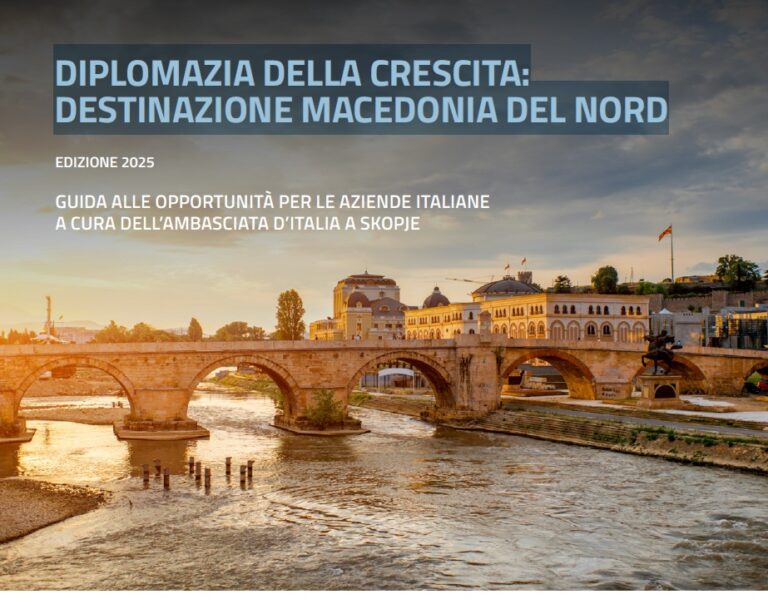 Vai alla pagina https://ambskopje.esteri.it/it/italia-e-macedonia-del-nord/diplomazia-economica/diplomazia-della-crescita-destinazione-macedonia-del-nord/